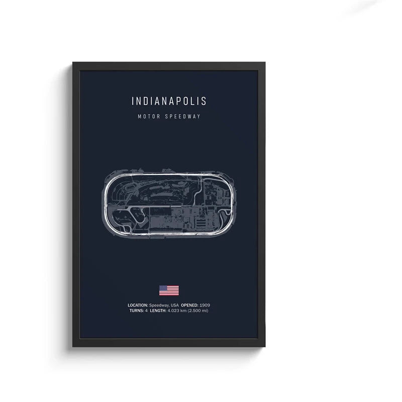 Indianapolis Motor Speedway Poster – Oval & Road Course Streckenlayout