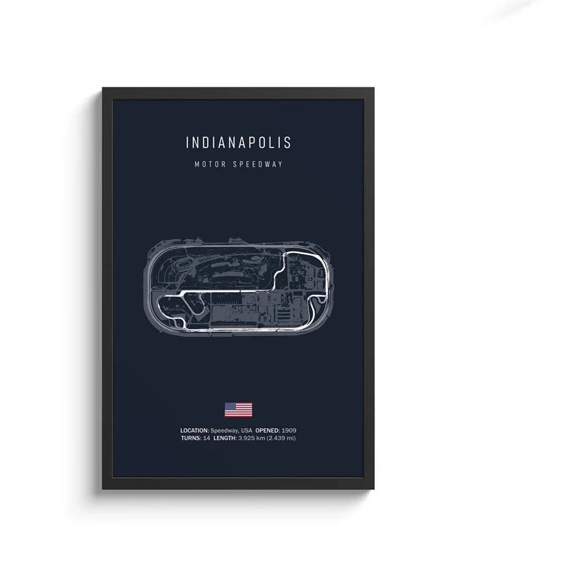 Indianapolis Motor Speedway Poster – Oval & Road Course Streckenlayout