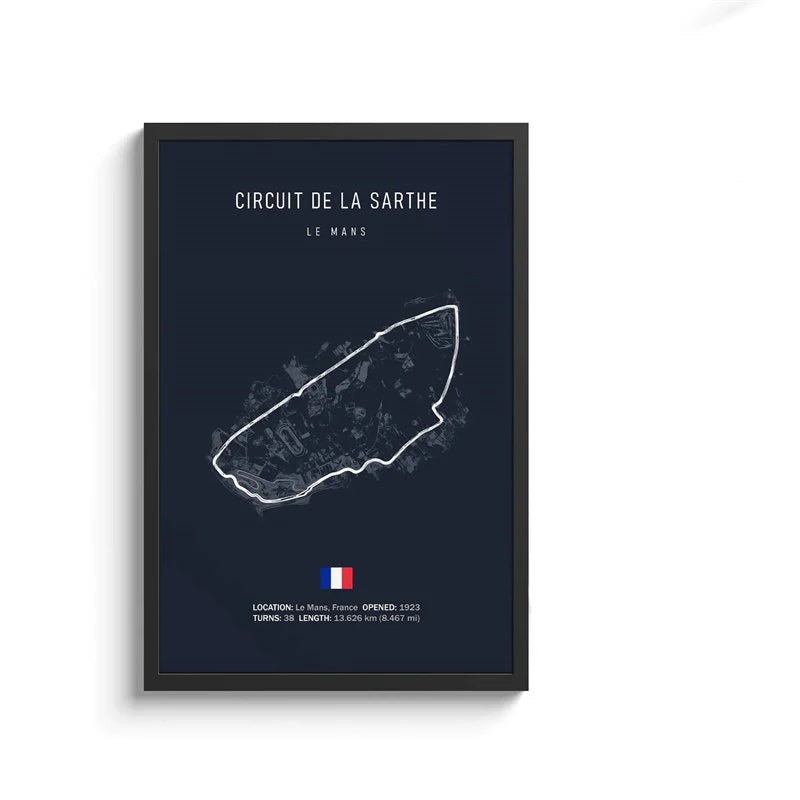 Le Mans Streckenlayout Poster – 24h Circuit de la Sarthe