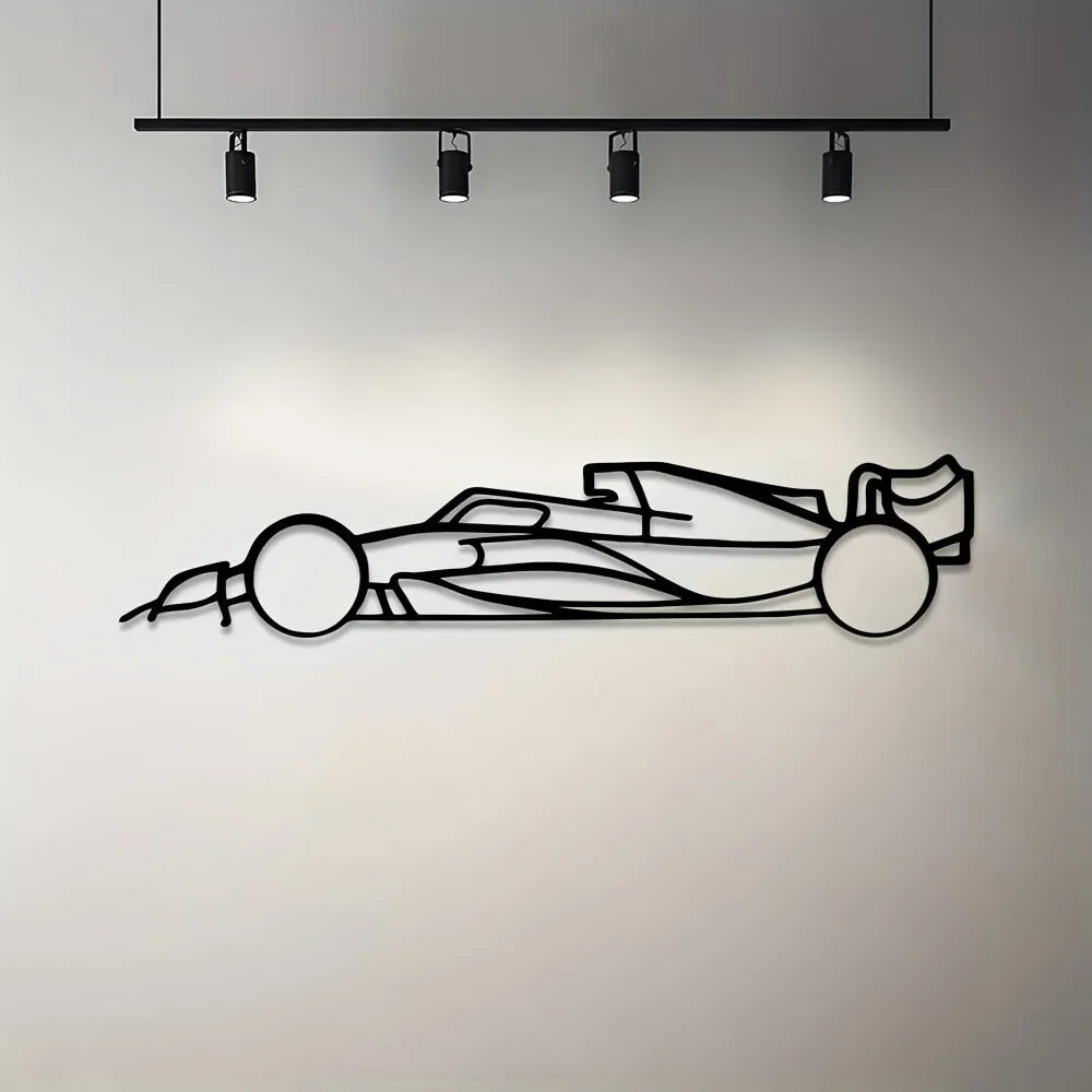 F1 Metal Outline – Rennwagen Silhouette Wandkunst