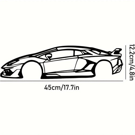 Lamborghini SVJ Metal Outline – Luxus Auto Silhouette Wanddeko