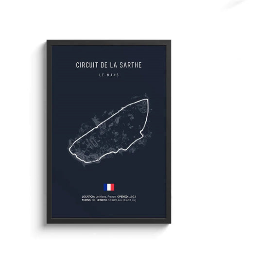 Le Mans Streckenlayout Poster – 24h Circuit de la Sarthe