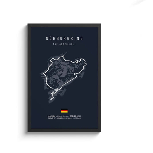 Nordschleife Streckenlayout Poster – Die Grüne Hölle als Wanddeko