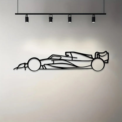 F1 Metal Outline – Rennwagen Silhouette Wandkunst