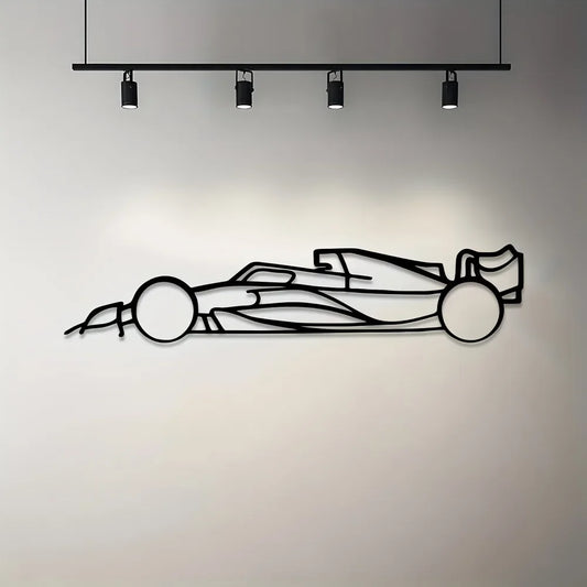 F1 Metal Outline – Rennwagen Silhouette Wandkunst