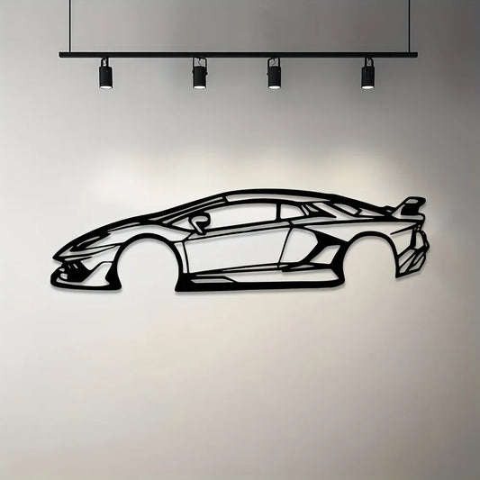 Lamborghini SVJ Metal Outline – Luxus Auto Silhouette Wanddeko